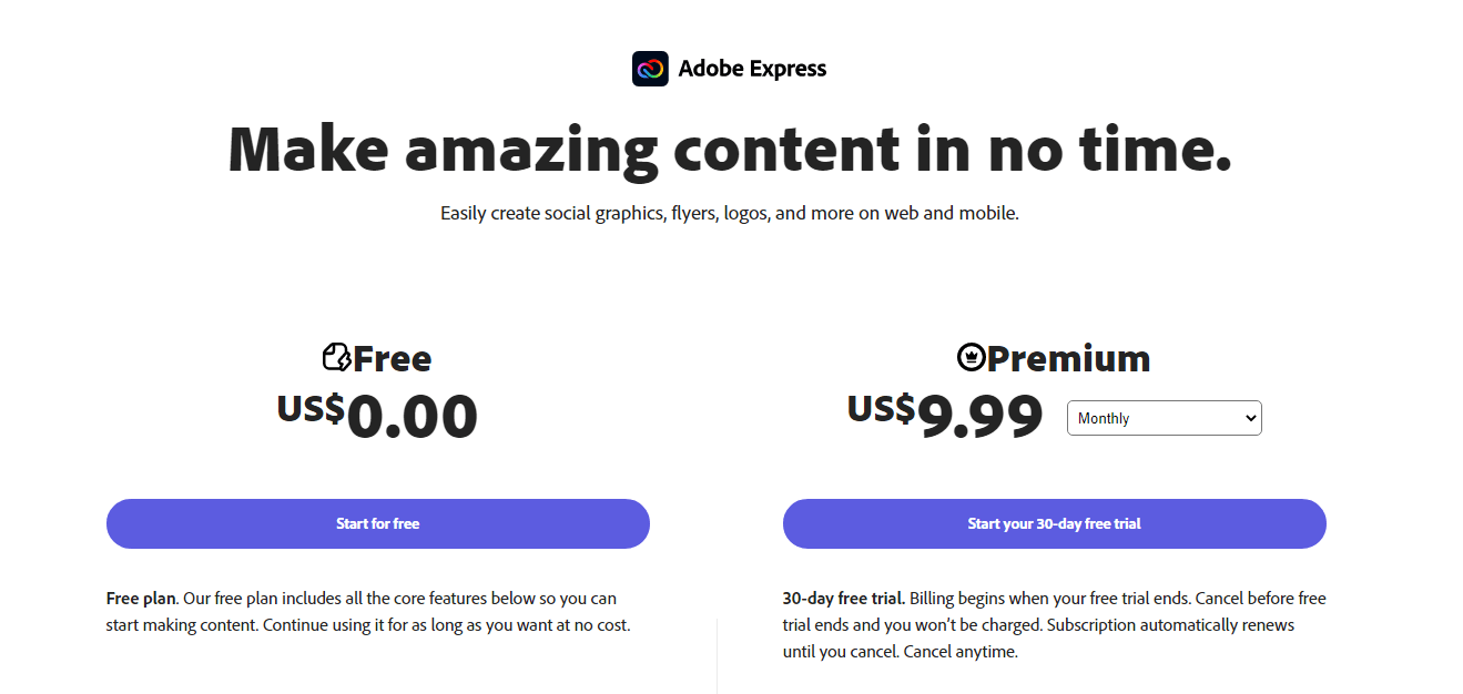 Adobe Express Lower Pricing